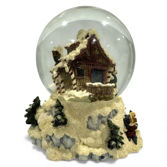 Boyds Bearly-Built Villages Kringles Shanty‎ Winter 2000's Snow Globe Music Box - Picture 9 of 11